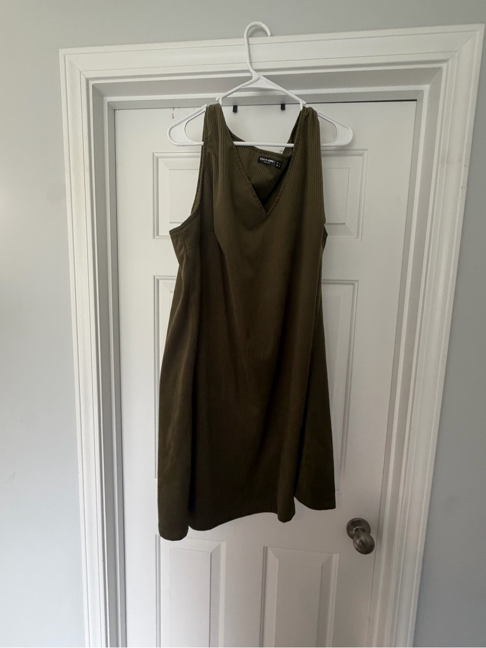 SHEIN Olive Green V-Neck Tank Dress
